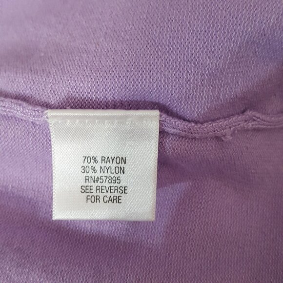 Apt 9 Womens Blouse Stretch Knit Top 3X Purple 3/4 Sleeve - Picture 6 of 9